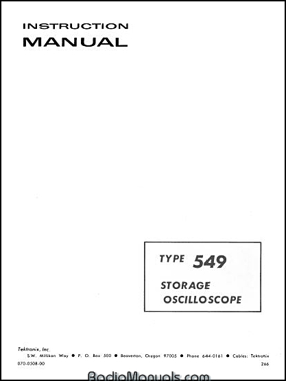 Tektronix 546 Instruction Manual